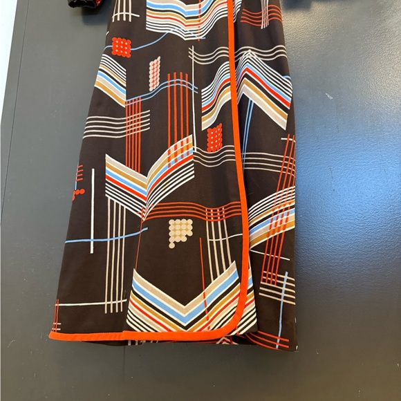 Joan Curtis size 12 (fits size 8-10) Long Sleeve Bishop Dress Geometric Pattern - Picture 4 of 15